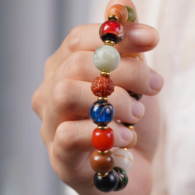 ثمانية عشر بذور بودي اليد سلسلة Lingyin سوار للرجال النساء الأدب والفن الصين شيك العرقية نمط بوذا الخرز السعر Wo #2