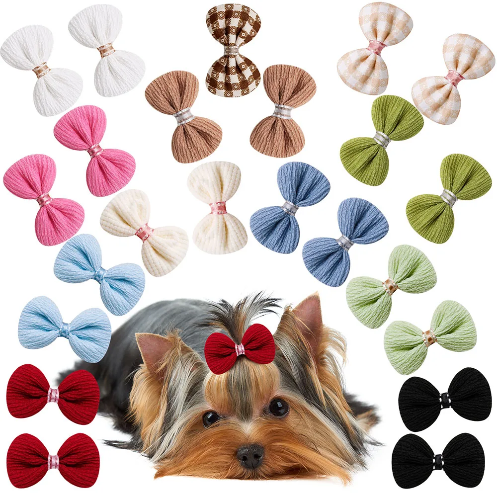 30PCS Handmake Pet Cat Dog Bow Hairpin Cute Hair Clips for Small Dogs Headwear Dog Grooming Accessories Pet Supplies