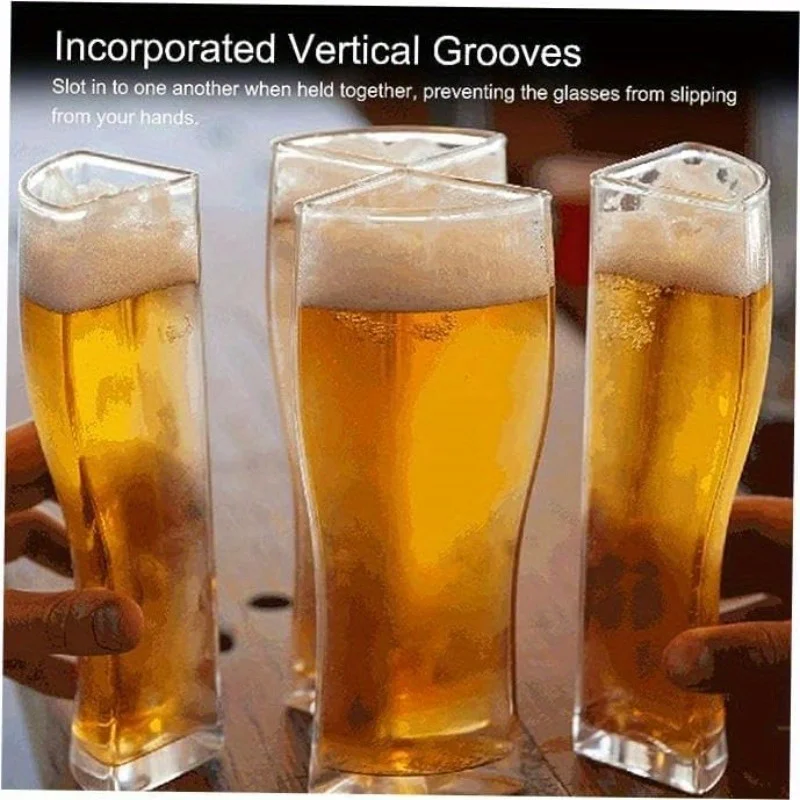 Party-Perfect Acrylic Beer Mug Set Transparent Durable Bar Accessories Must-Have Party Supplies for Refreshing Beverages