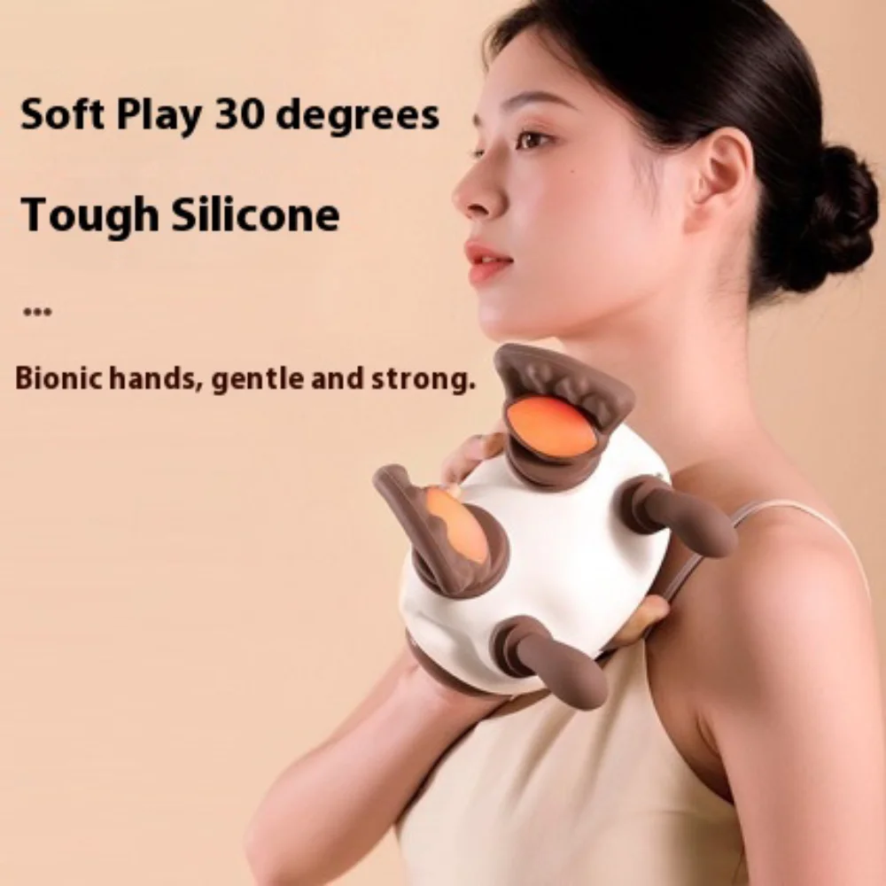 

Bionic Neck Shoulder Massager Heated Back Massagers Electric Kneading Muscles Massage Pillow Neck Waist Leg Body ﻿3-Level Modes