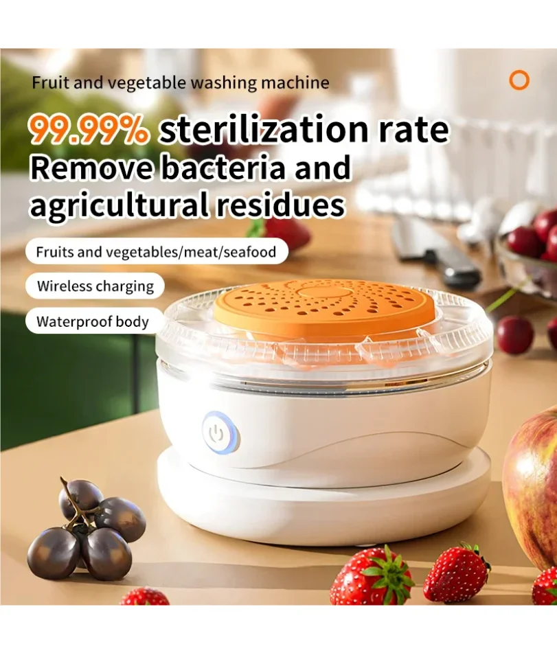 

Portable Fruit Vegetable Washing Machine Household Fruits, Vegetables Wash The Ingredients Fully Automatic Food Cleaner Machine