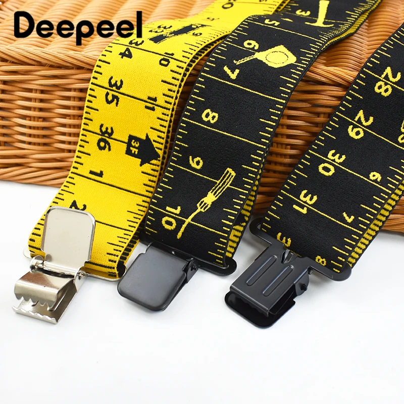 Deepeel 5cm Widen Adult Men\'s Suspender X-type 4 Clips Elastic Braces Adjustable Straps Suspenders for Pants Shirt Man Jockstrap