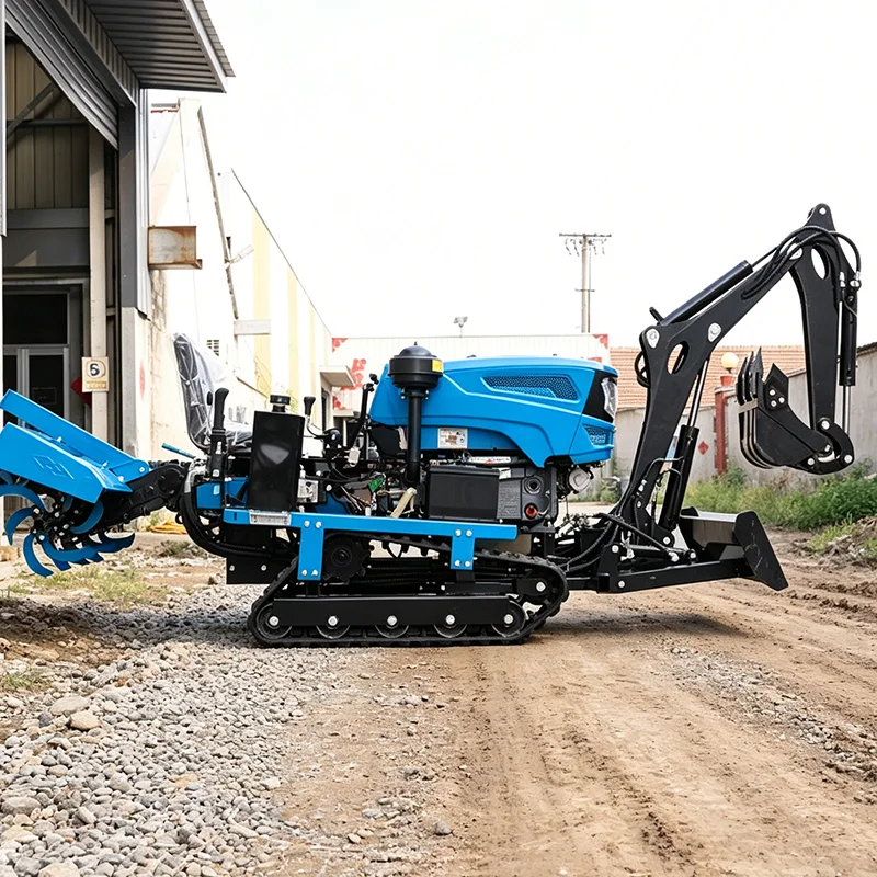 

Многофункциональная мини-тракторная система для обработки почвы: роторный культиватор, микрокультиватор и плужная машина на гусеничном ходу