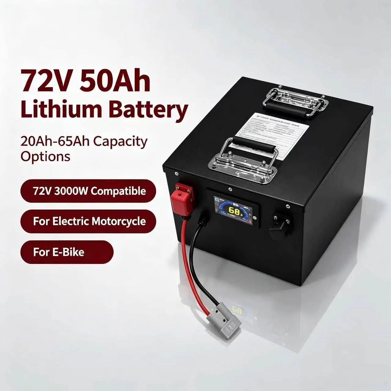72V 50Ah Li Ion Battery 20Ah 35Ah 40Ah 45Ah 55Ah 65Ah Lithium Ion Battery for 72V 3000W Moteurbicicletas Eléctricas