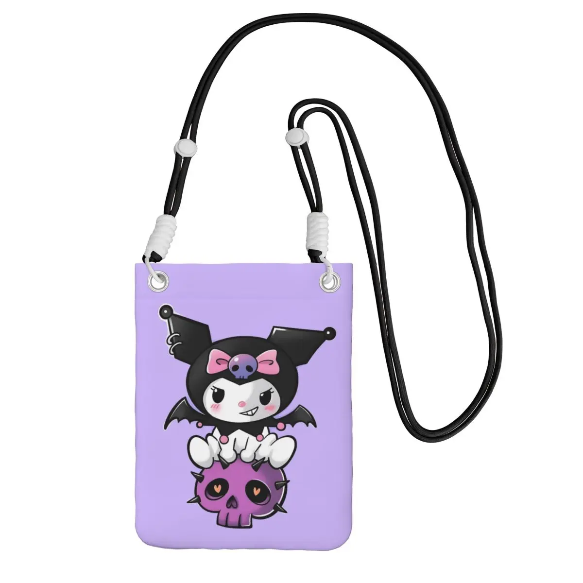 

Custom Cool Kuromi Mobile Phone Bag for Running Women Men Little Devil Small Crossbody Purse Smart Phone Wallet With Strap