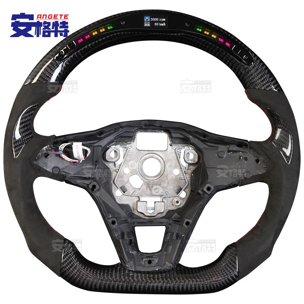 

Applicable to:Suitable for Volkswagen Golf 8 Carbon Fiber Multifunctional LED Car Retrofit Steering Wheel Orientation~