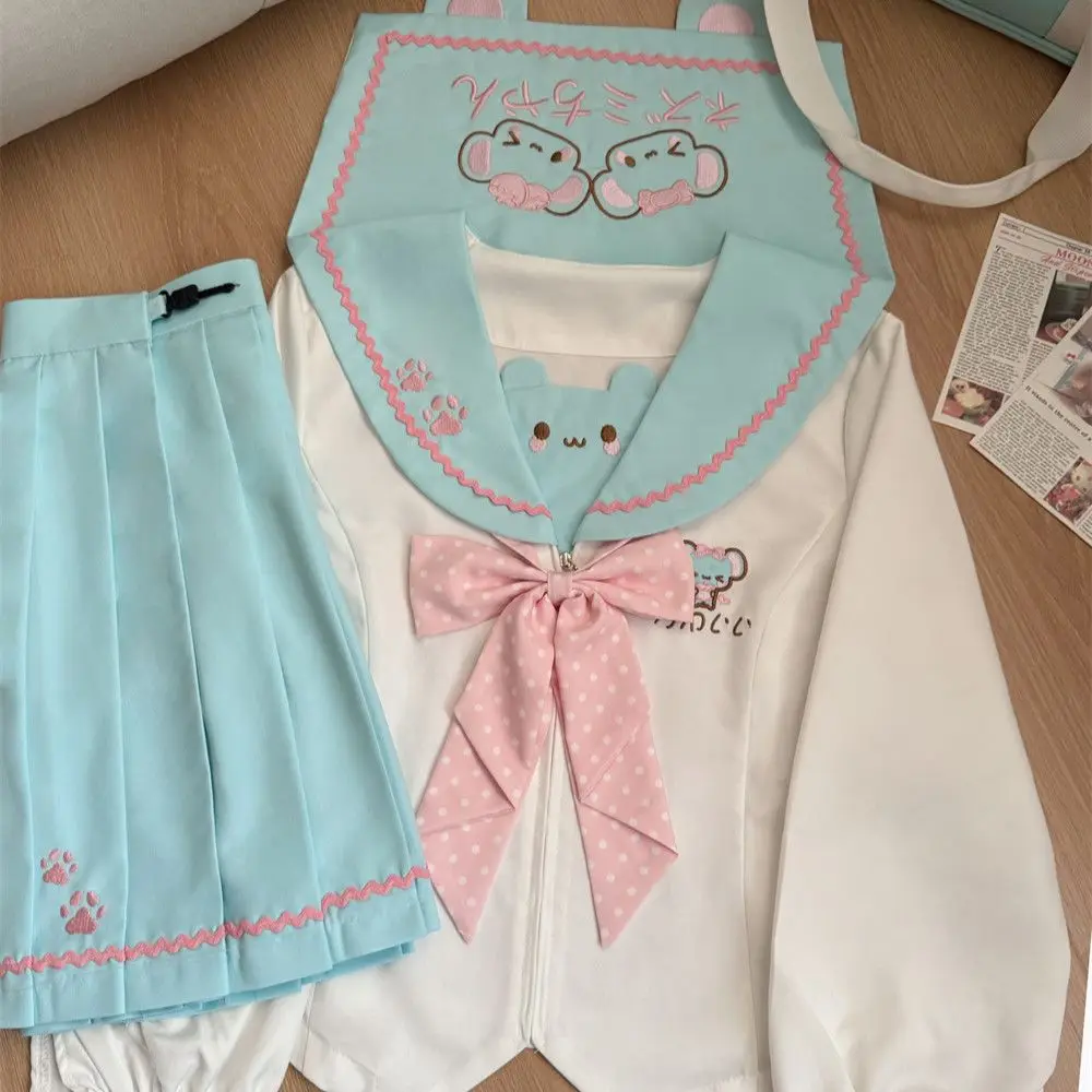 

Новый милый костюм морячки с длинными рукавами и приталенной талией 2026 года – очаровательный японский школьный комплект JK для девочек для ролевых игр