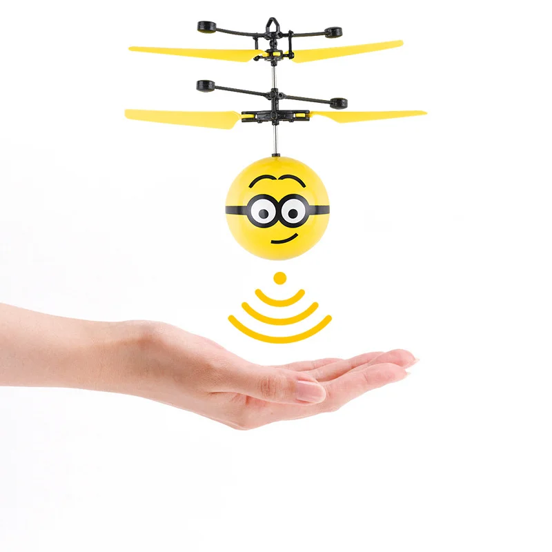 Minionki Indukcyjne Hovering Bezpieczne Odporne na upadek Mini helikoptery Zabawki z kreskówek Akumulatorowe helikoptery RC Prezent urodzinowy dla