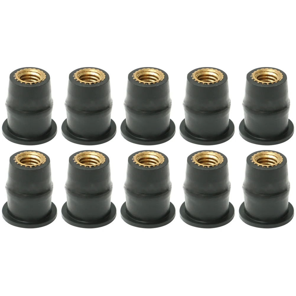 

10pcs Motorcycle Windscreen Nuts Sturdy Durable ABS Copper Material Replacement Fastener Metric Well Nut Accessories