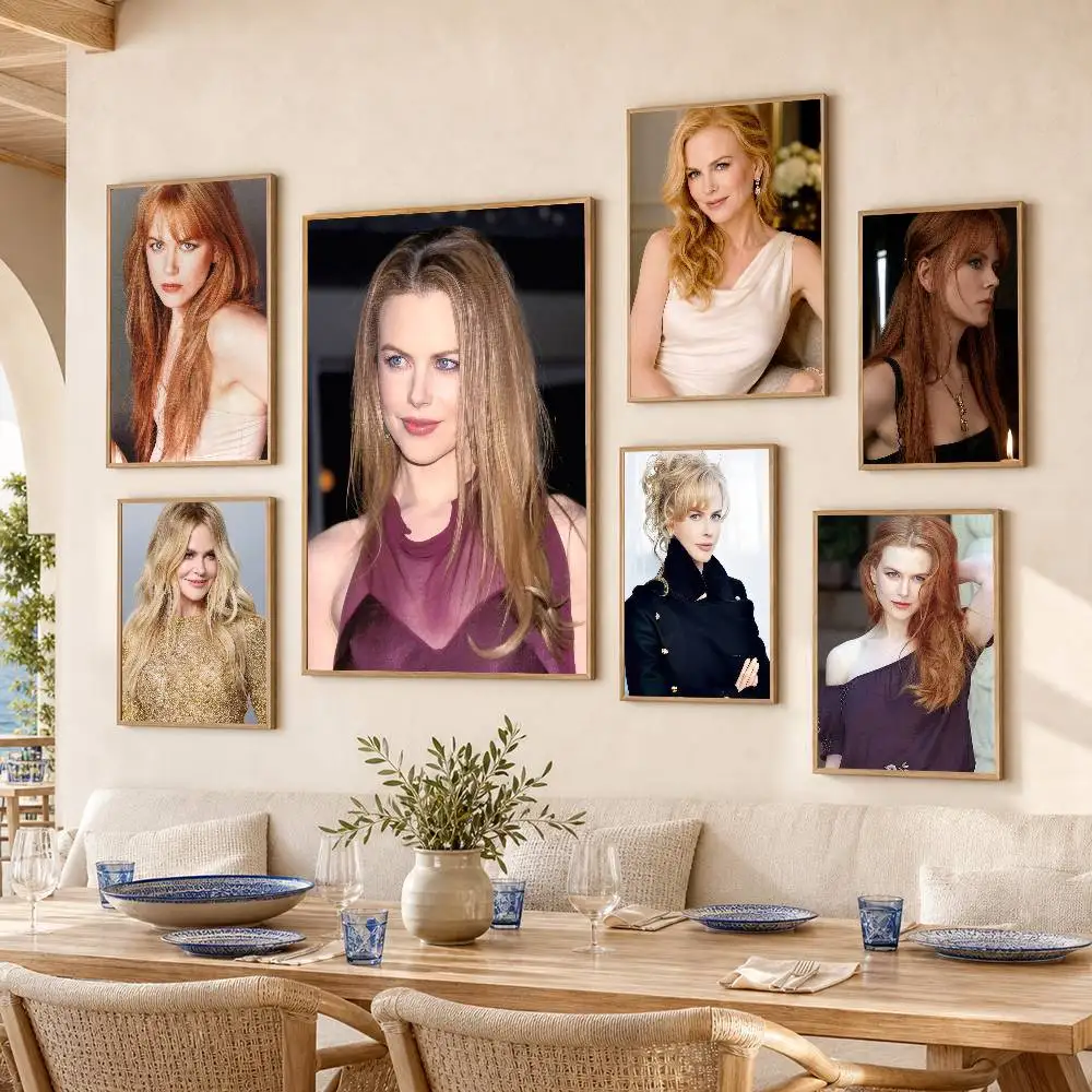 Nicole K-kidman Poster Self-adhesive Art Waterproof Paper Sticker Coffee House Bar Room Wall