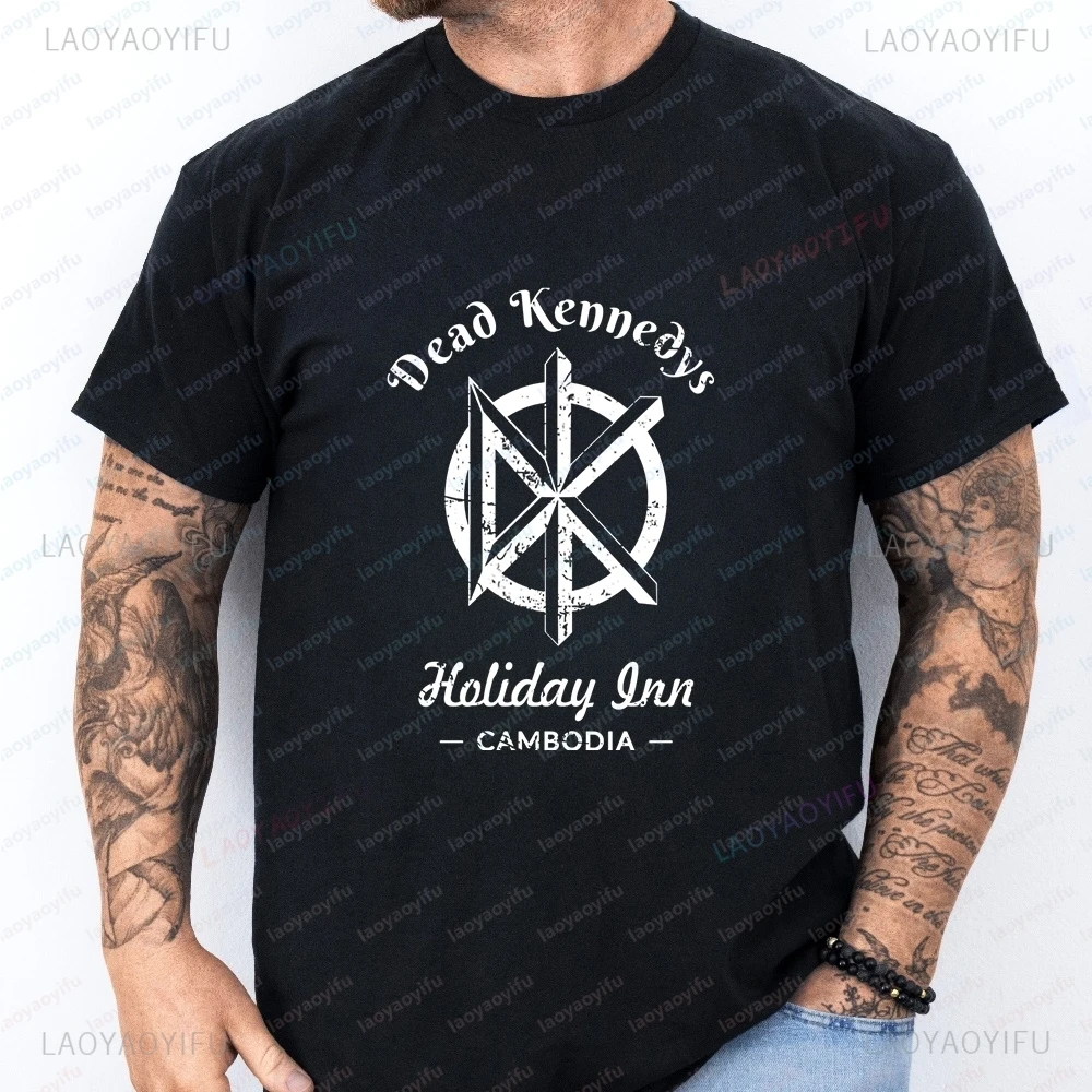 Camiseta retrô punk da banda DEAD KENNEDYS, moderna, estilo Y2K, de manga curta, para homens e mulheres, com design estampado.