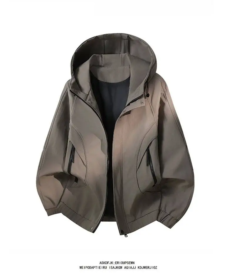 Lässige Outdoor-Kapuzenjacken für Herren, Neu 2026, Frühling/Herbst, Jugendliche Streetwear, Lose Mäntel, Herren-Windbreaker mit Reißverschluss, Oberbekleidung – Detail 8