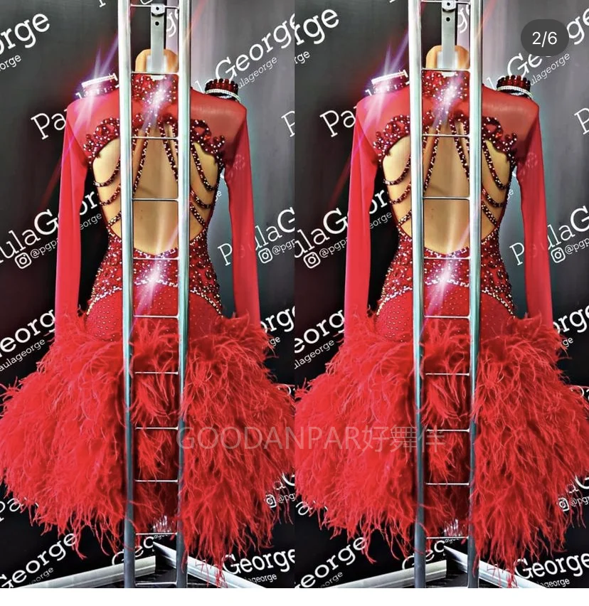 GOODANPAR  costume   Girls Professional Latin Dance Competition Dress Women Stage Dance Wear salsa dancing dance clothing