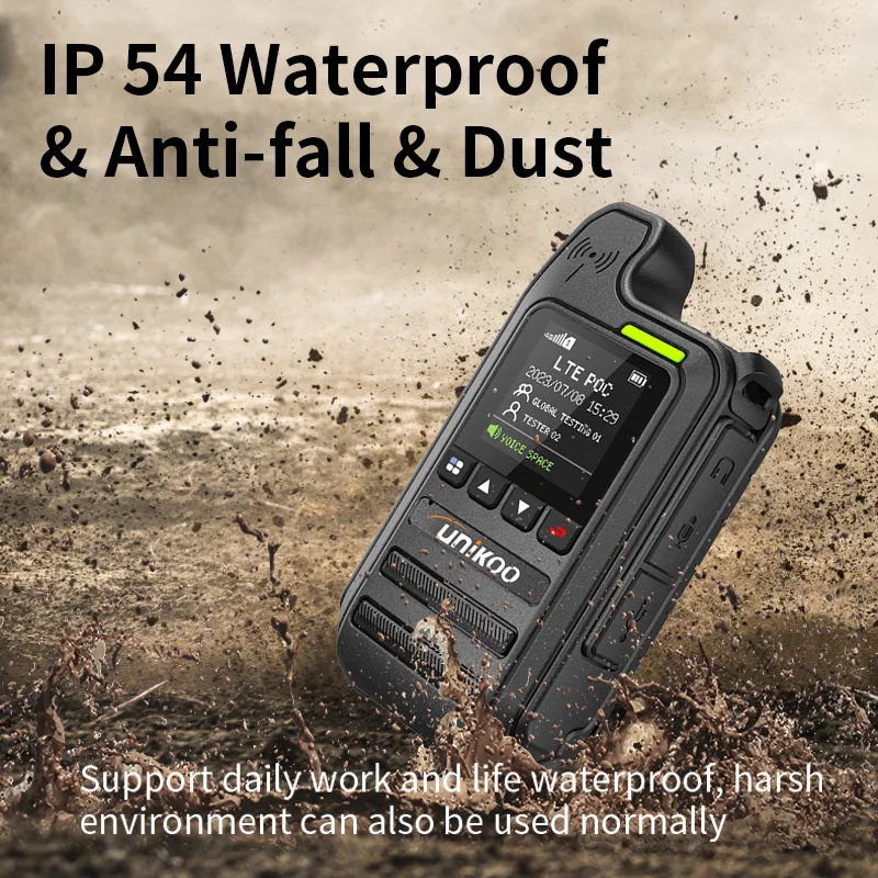 UNIKOO PN335 POC Walkie Talkie 4G Radio de red de largo alcance 5000km 200 canales cargador tipo C 4G POC Radio tarjeta SIM gratis