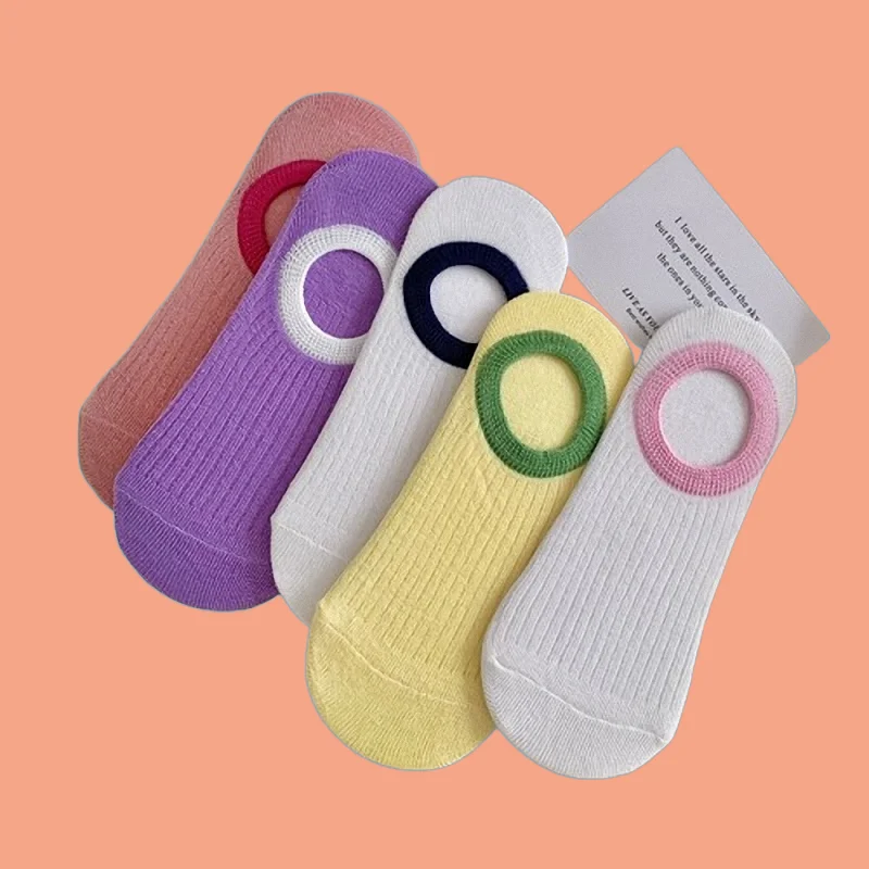 

5/10 Pairs Trendy Sweet Macaron Solid Color Casual Low Cut Socks Women's Summer Thin Glue Does Not Fall Off Short Boat Socks