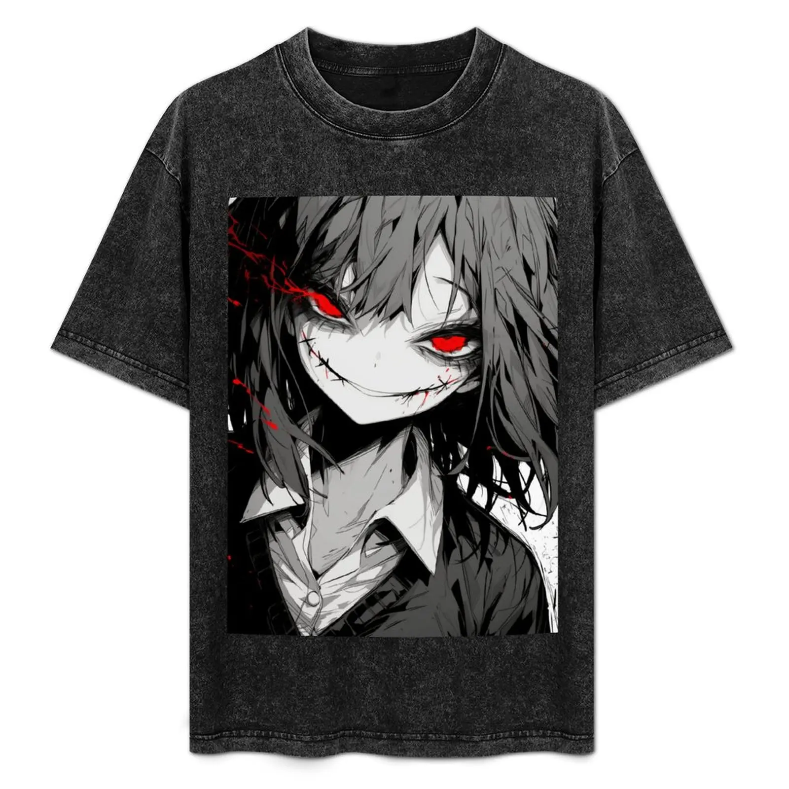 

Creepy Pop Red Eye Glow T-Shirt Casual Everyday Short Sleeve T-Shirt