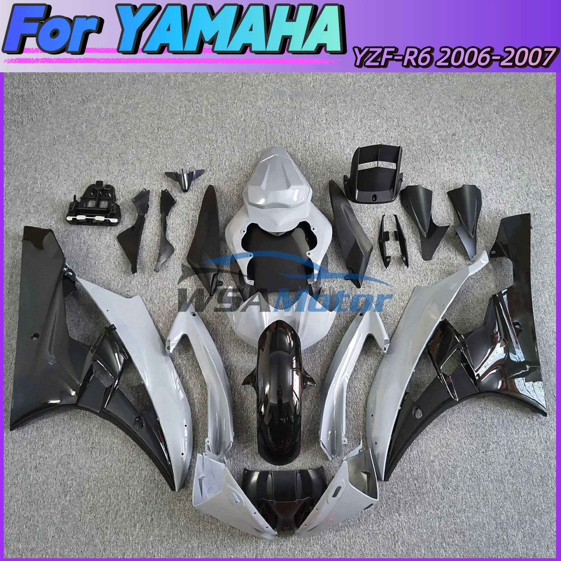 Fairing Kit Fit For Yamaha YZF R6 2006 - 2007 Front Fender Upper Mid Rear Panel Tail Inner Wings Cowl Belly Pan Under Tank Cover