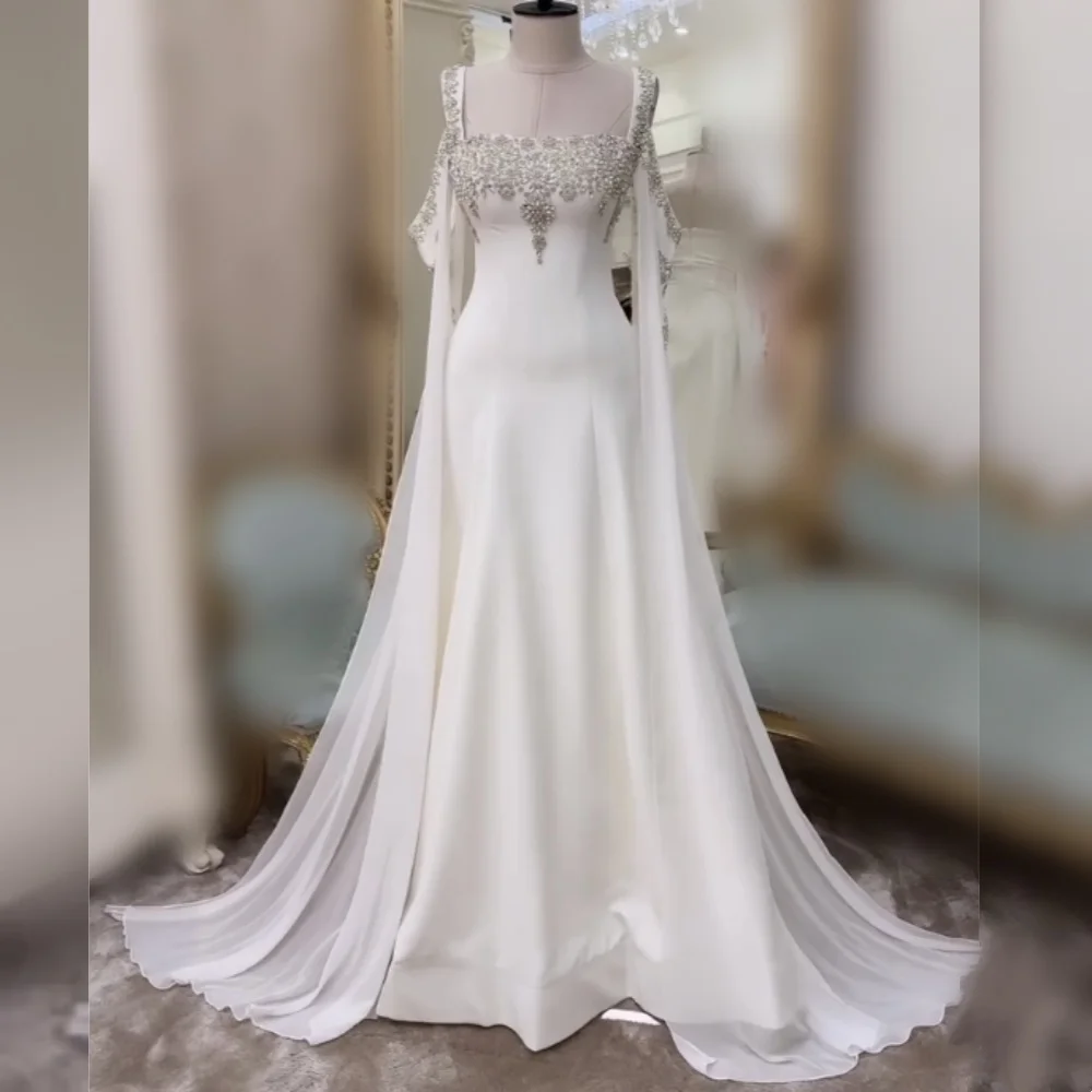 

Customized High Quality Glitter Rhinestone Off-the-shoulder Floor-length Bespoke Occasion Luxury Elegant Party Wedding