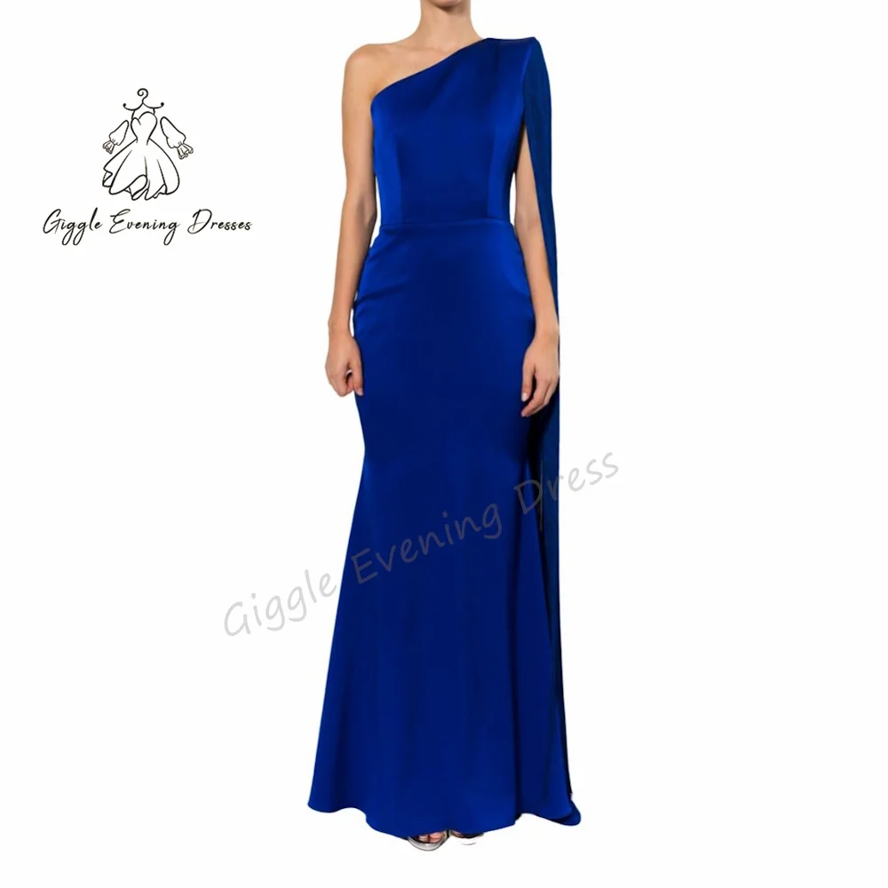 

Giggle Evening Dresses Sleeveless Sexy Ruched One Shoulder Mermaid elegant Crepe Formal Saudi evening gala dress for women 2024