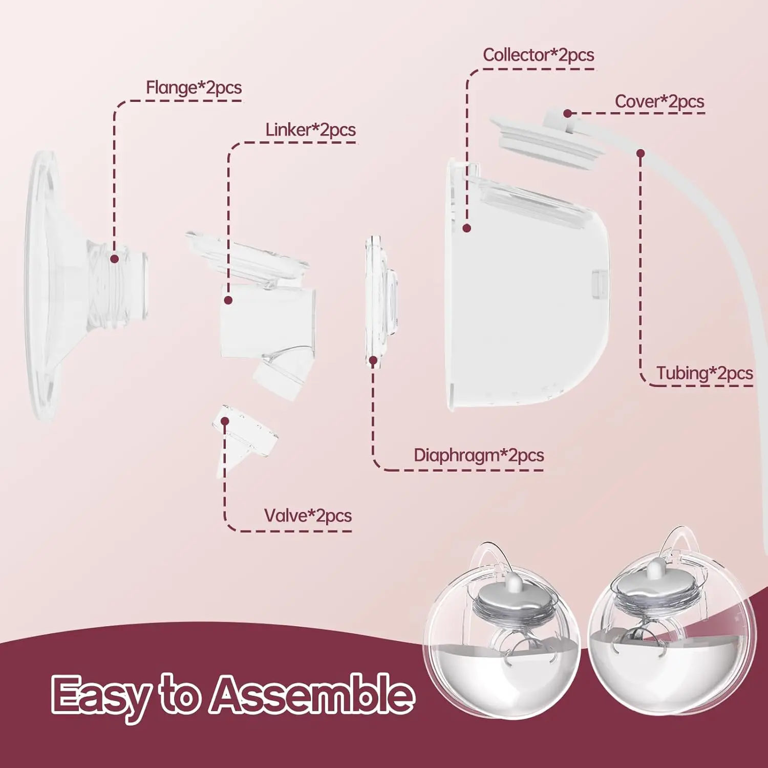 Wearable Milk Collection for Spectra S1 S2 9 Plus and SG, Wearable Breast Pump Collection Cup Compatible with Spectra