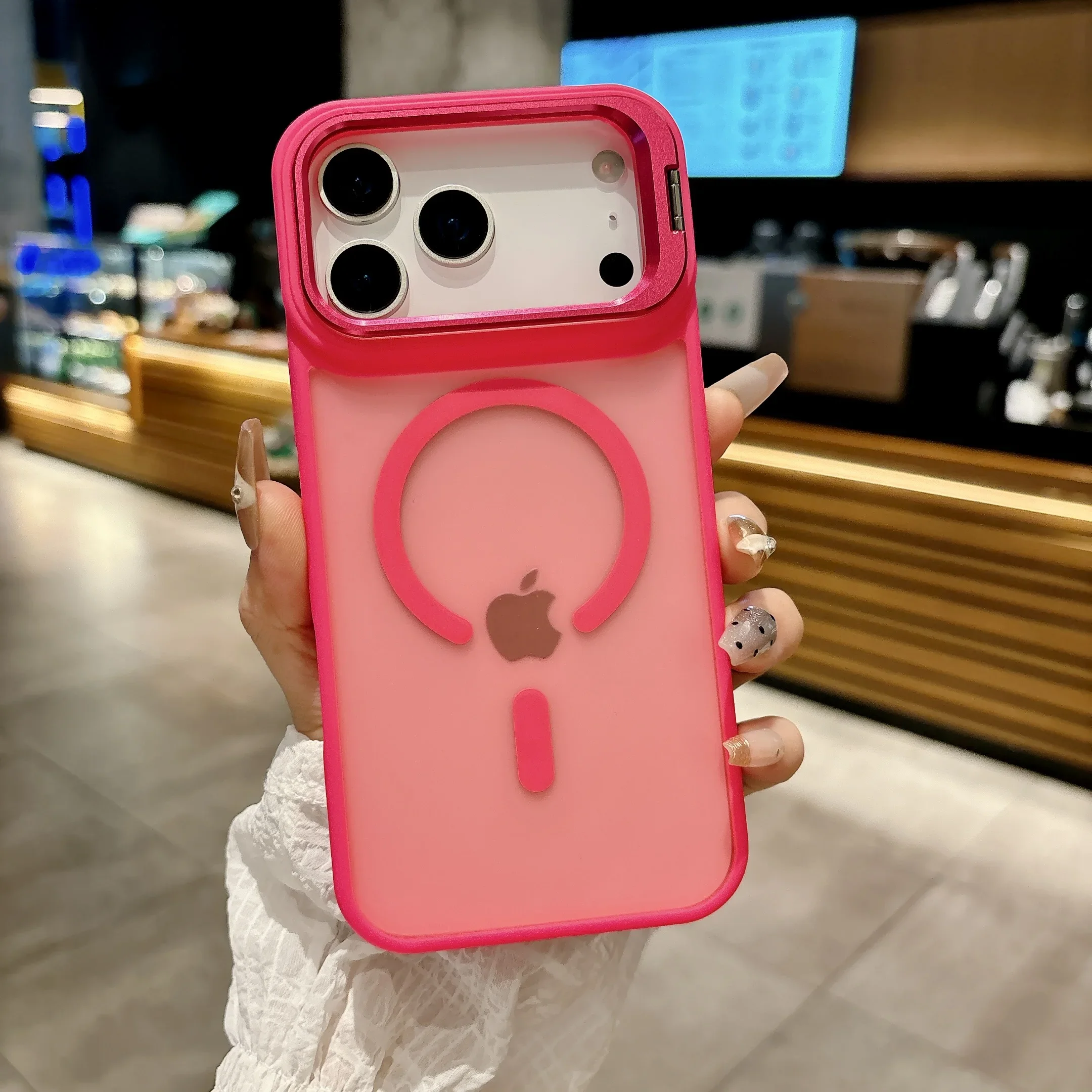 دعامة معدنية جديدة شفافة غير لامعة لهاتف Magsafe حافظة مغناطيسية لهاتف iPhone 17 Pro Max 17 Air 16 15 14 13 12 Pro Max