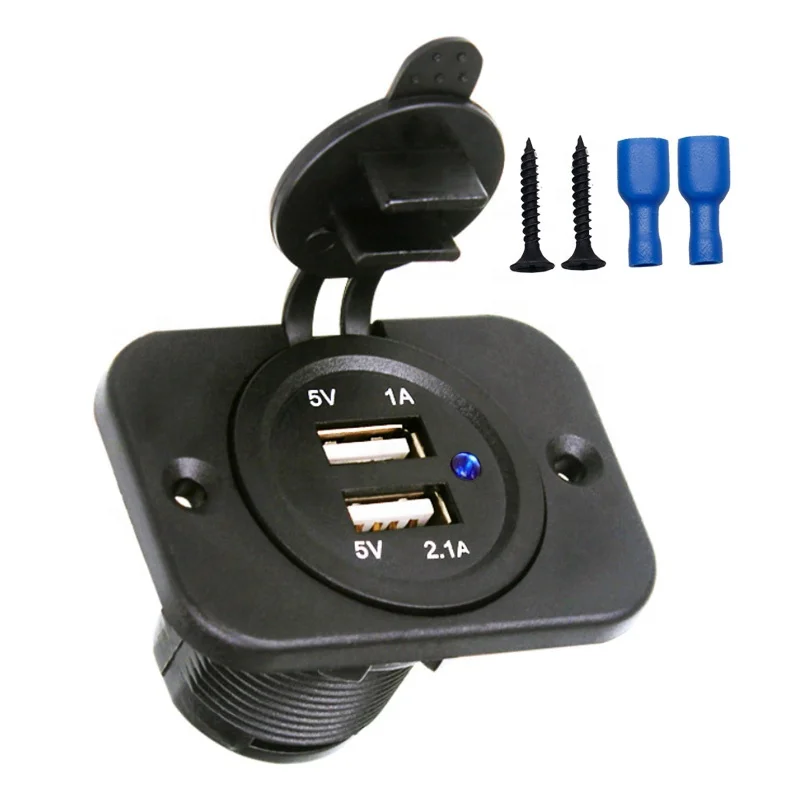 

New 4.2A Dual Usb Charger Socket Adapter For Car Baot Bus