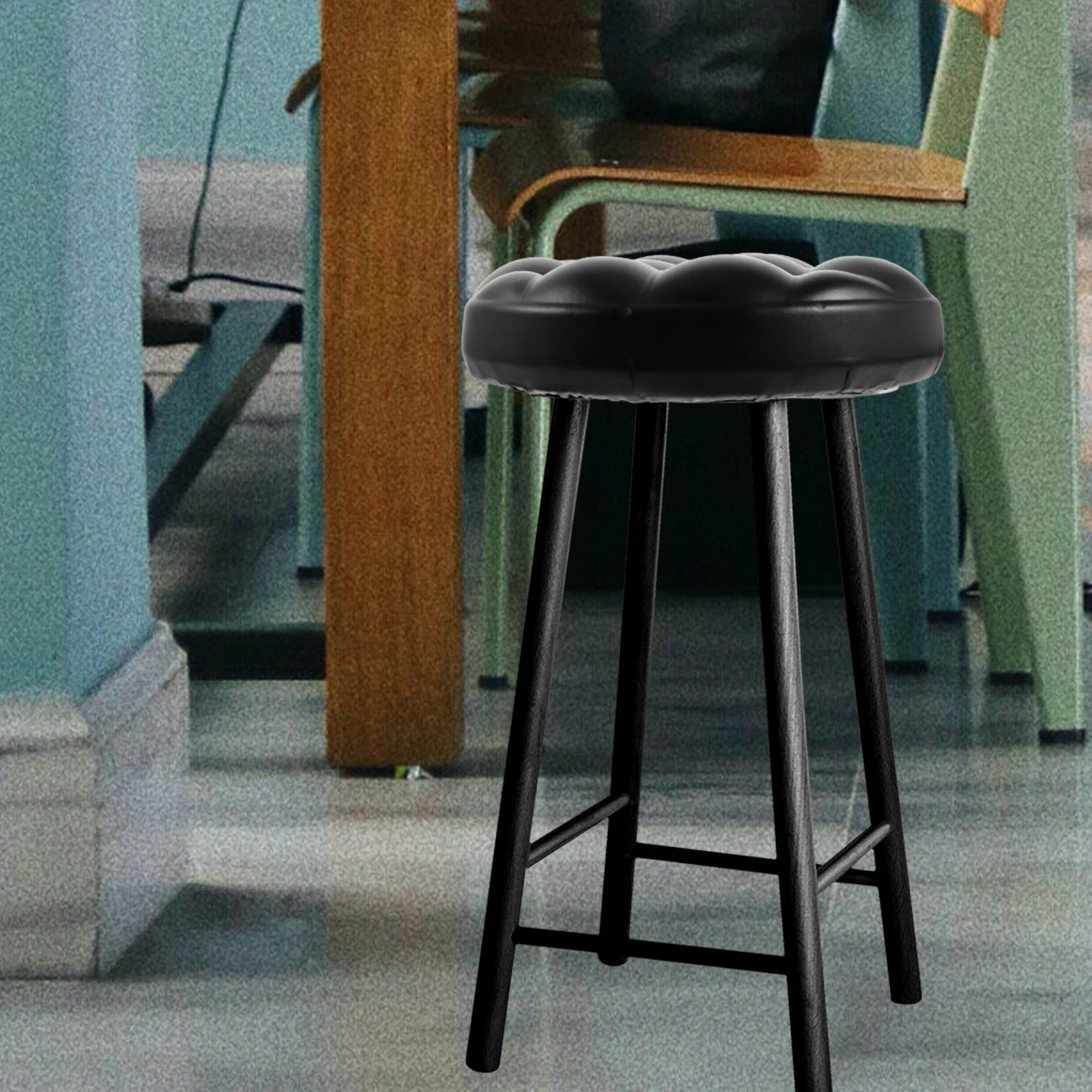 

Bar Stool Seat Replacement Round Padded Cushion Cover for Counter Chair PU Surface Comfortable Pad Home Office Bar