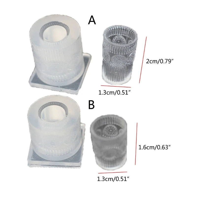 Molde resina Epoxy cristal para decoración del hogar, tazas en miniatura con diseño 3D, novedad 2023