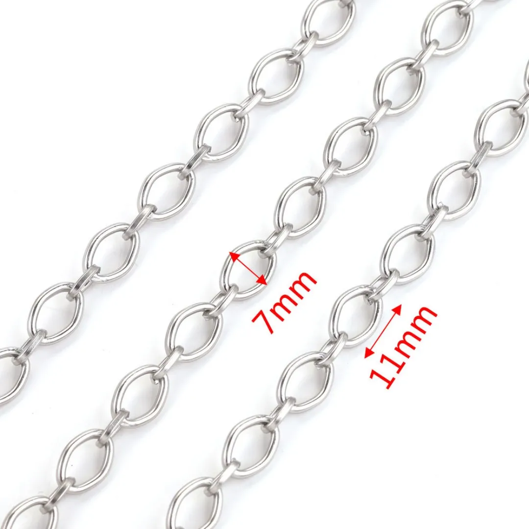 5 Meters/Lot Never Fade Stainless Steel Multi Styles Polishing Necklace Tail Chains For DIY Jewelry Making Findings Accessories