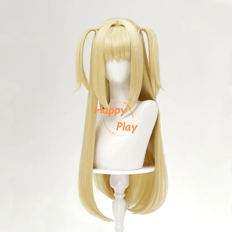 MisaMisa Heat Resistant Synthetic Wig Anime Misa Amane Cosplay Wig Long Blond Double Tails Hair Halloween Wigs + Wig Cap