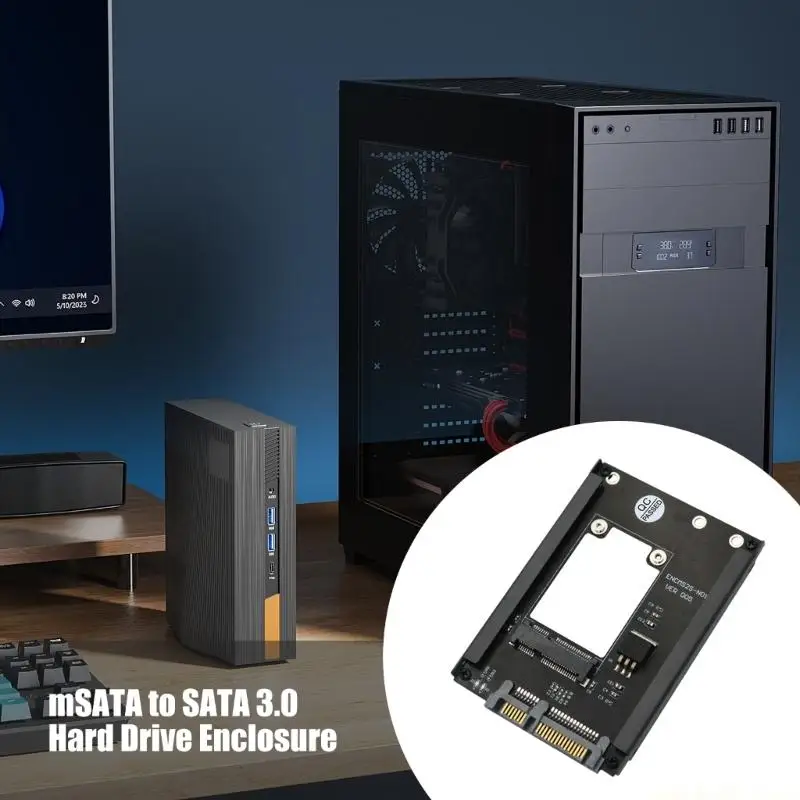 MSATA to SATA3.0 Adapter 6Gbps Adapter Card mSATA Hard Drive To 2.5inch SATA3.0 Socket Enclosure mSATA Hard Drive Adapter