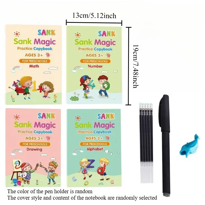 كتاب التأليف والنشر السحري للأطفال، ممارسة الكتابة اليدوية القابلة لإعادة الاستخدام، أخدود كتاب التأليف والنشر