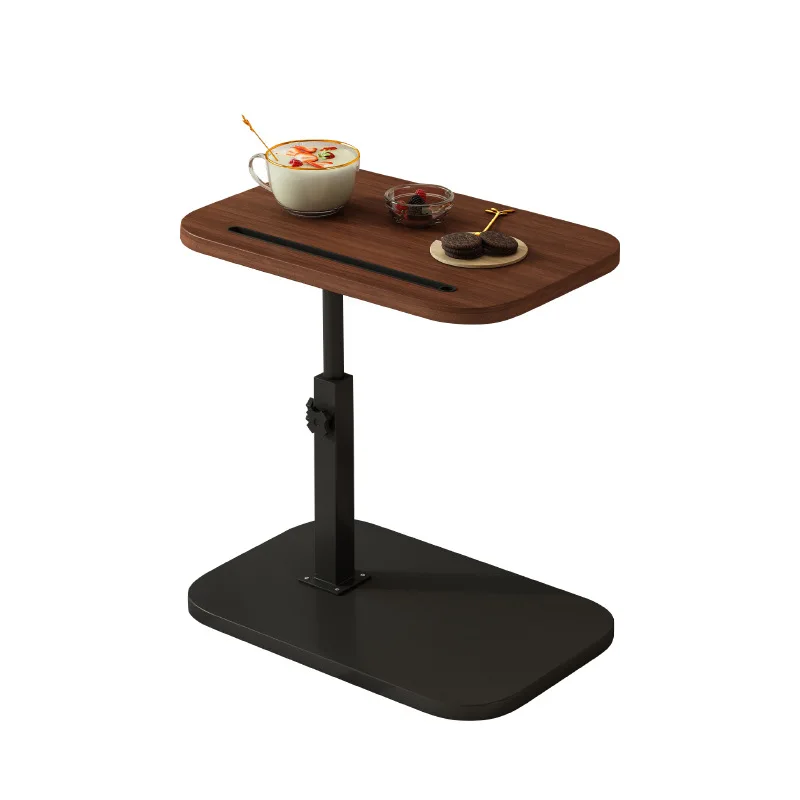 Simple bedside table with groove can be lifted and rotated for adjustment