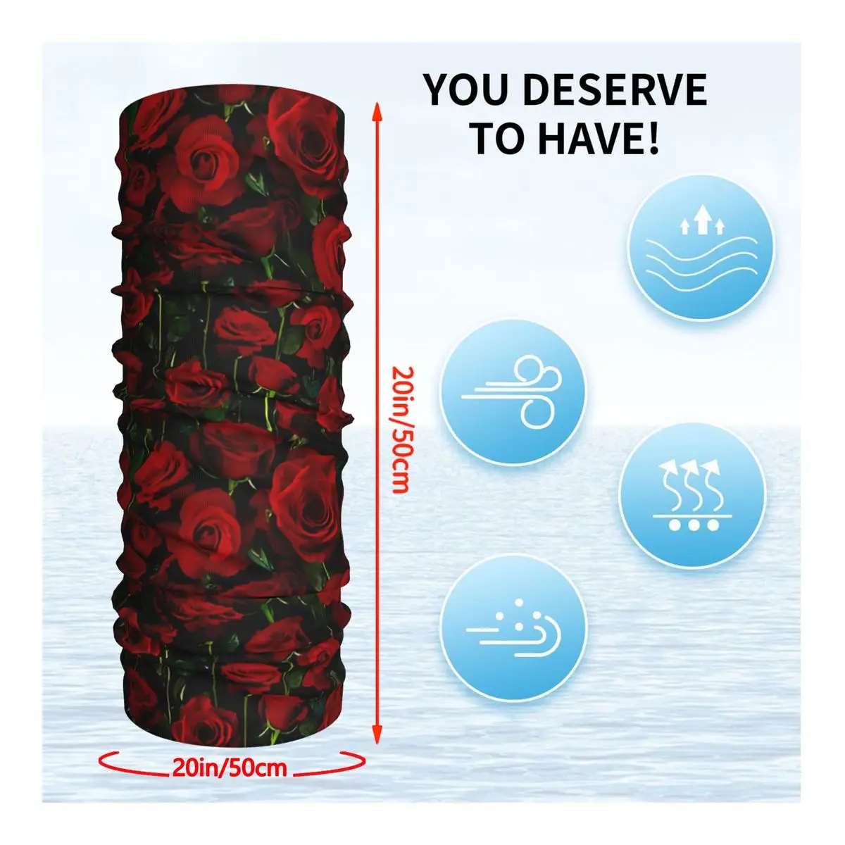 Bed Of Roses Headband Neck Cycling Tube Scarf Bandana Gaiter All Seasons Unisex