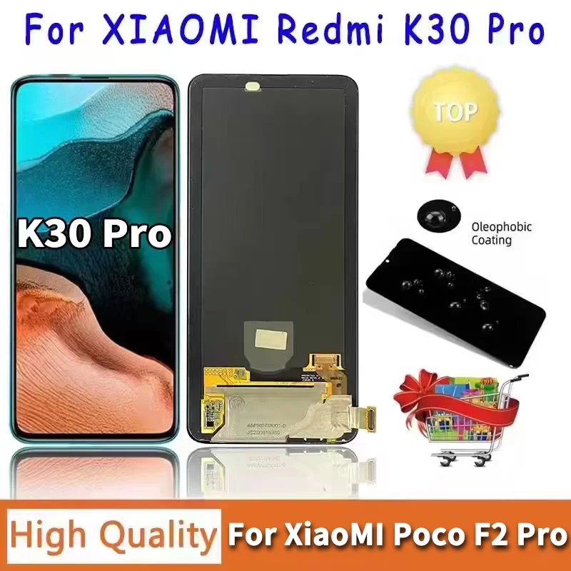 Nowy wyświetlacz AMOLED z ekranem dotykowym i digitizerem do Xiaomi Redmi K30 Pro, części zamienne do Xiaomi Pocophone Poco F2 Pro M2004J11G, wyświetlacz LCD