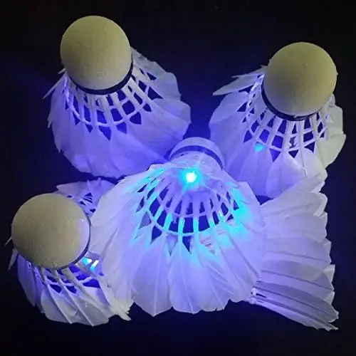 

4pcs LED Badminton Shuttlecocks Glow in Dark for Indoor Sports Activities Night Play