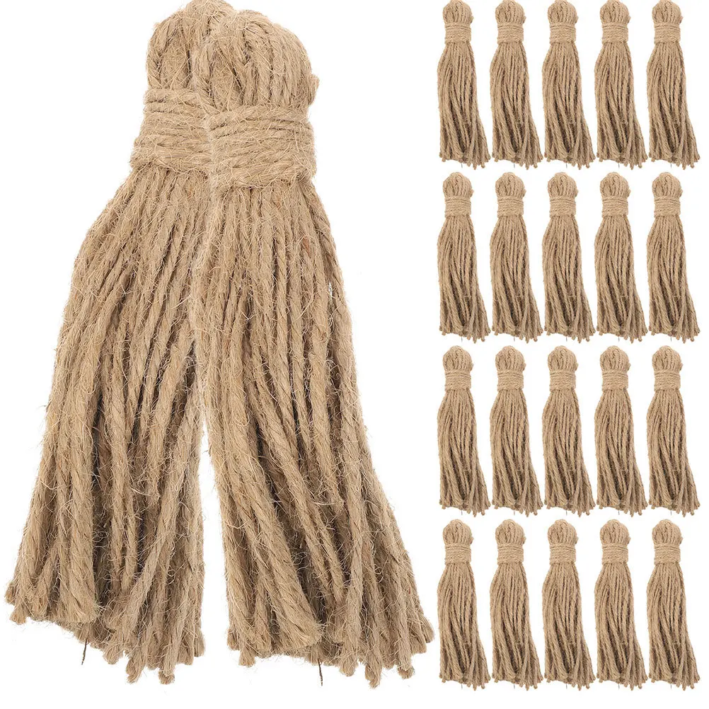 

30 PCS Home Decor Christmas Rustic Rope Burlap Tassel Crafting for Garland Project Jute Bead