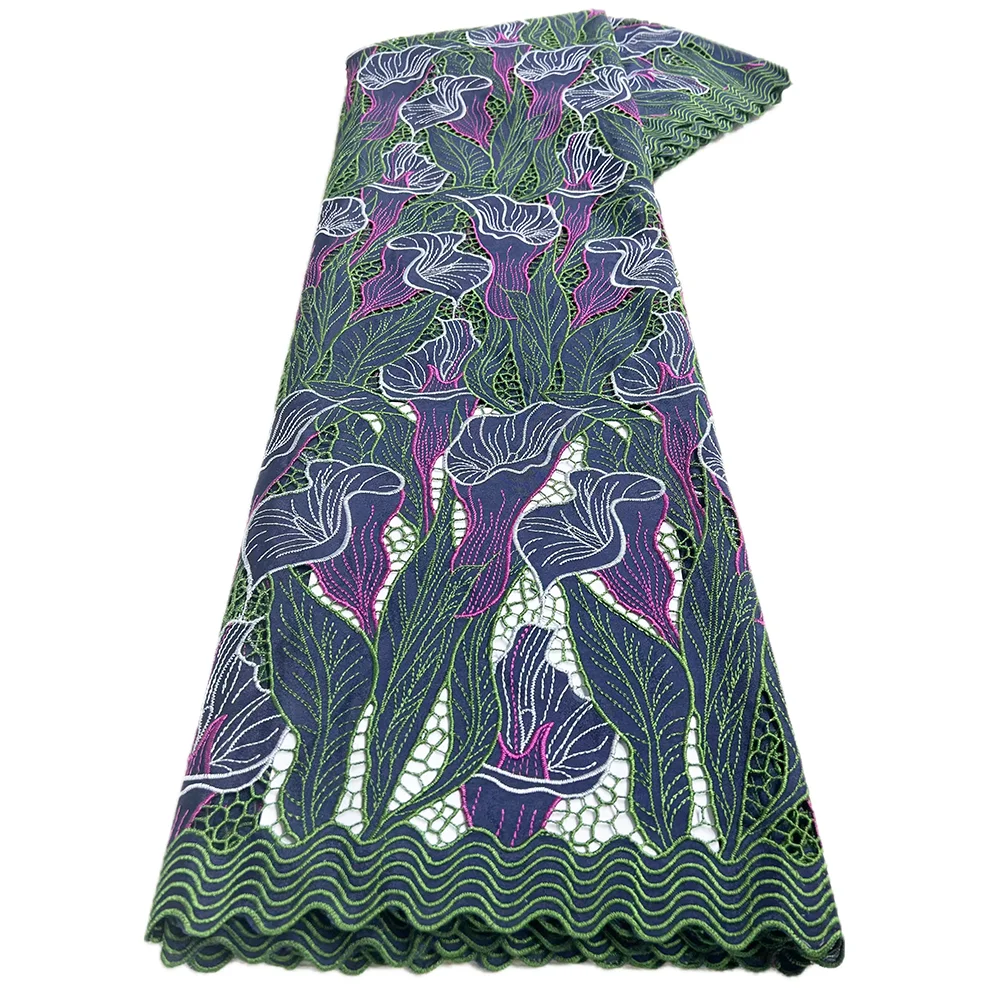 Tessuto di pizzo chiffon africano 2025 Materiale di pizzo di alta qualità Tessuti di pizzo verde africano francese nigeriano per le donne Matrimonio