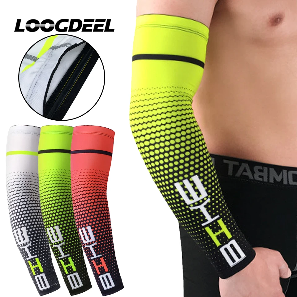 Loogdee 1 para fajne męskie kolarstwo bieganie UV ochrona przed słońcem osłona mankietu ochronny rękaw na ramię rower sportowe ocieplacze na ręce rękawy