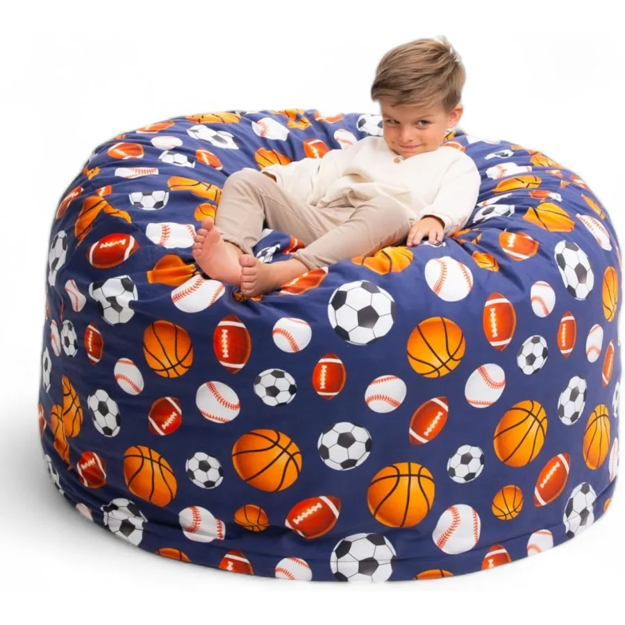 4ft Bean Bag Chair Oversize Bean Bag Chair for Adults Comfy Chair Bean Bag Couch Lounge Sofa Loveseat Furniture Sports Suede