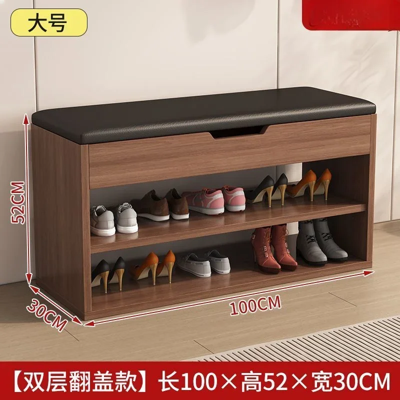 

Nordic Solid Wood Shoe Changing Stool Integrated Shoe Cabinet with Seat Home Entryway Shoe Rack Storage Bench Seated Shoes Stool