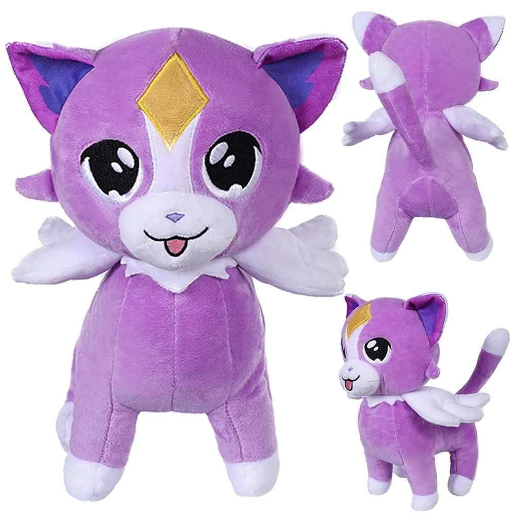 Peluche de gato Luna de Halloween para adultos y niños, Valorant Lindo juego de dibujos animados de peluche, mascota de fantasía suave, regalo de cumpleaños y Navidad, 25cm