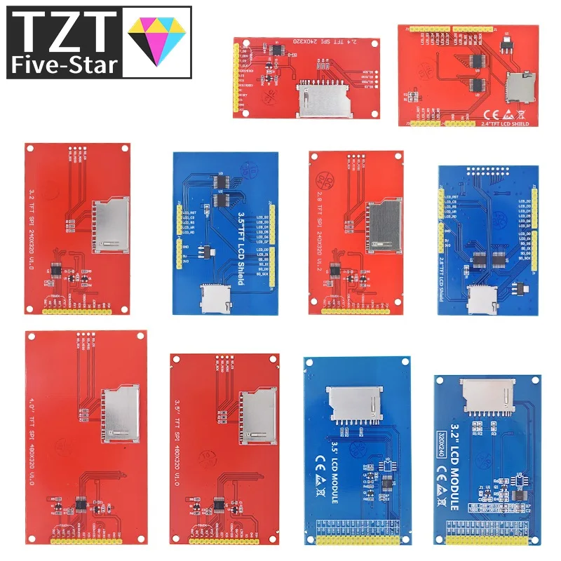 Imagem -03 - Interface Colorida do Módulo de Exibição de Toque Spi Tft Lcd 24 28 35 40 Spi Ili9341 Ili9488 480x320 240x320 Arduino