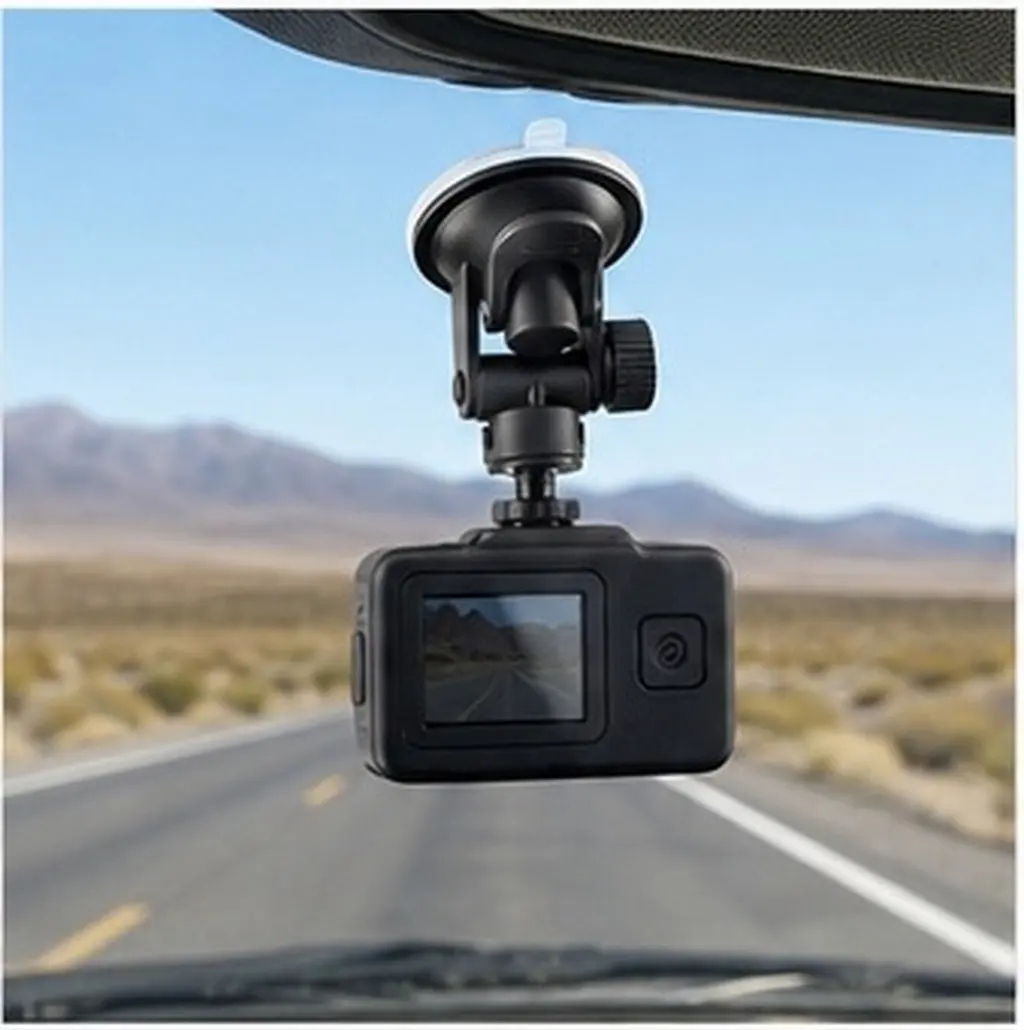 2Pcs Universal Car Dash Cam Mount Suction Cup Holder Black Compatible Dash Camera Mount for Smooth Or Bumpy Roads