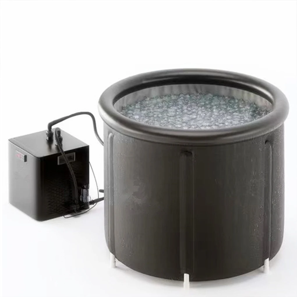 Black Foldable And Portable Ice Bath Bucket For Easy Cleaning Portable Ice Bath Tubs Safe PVC