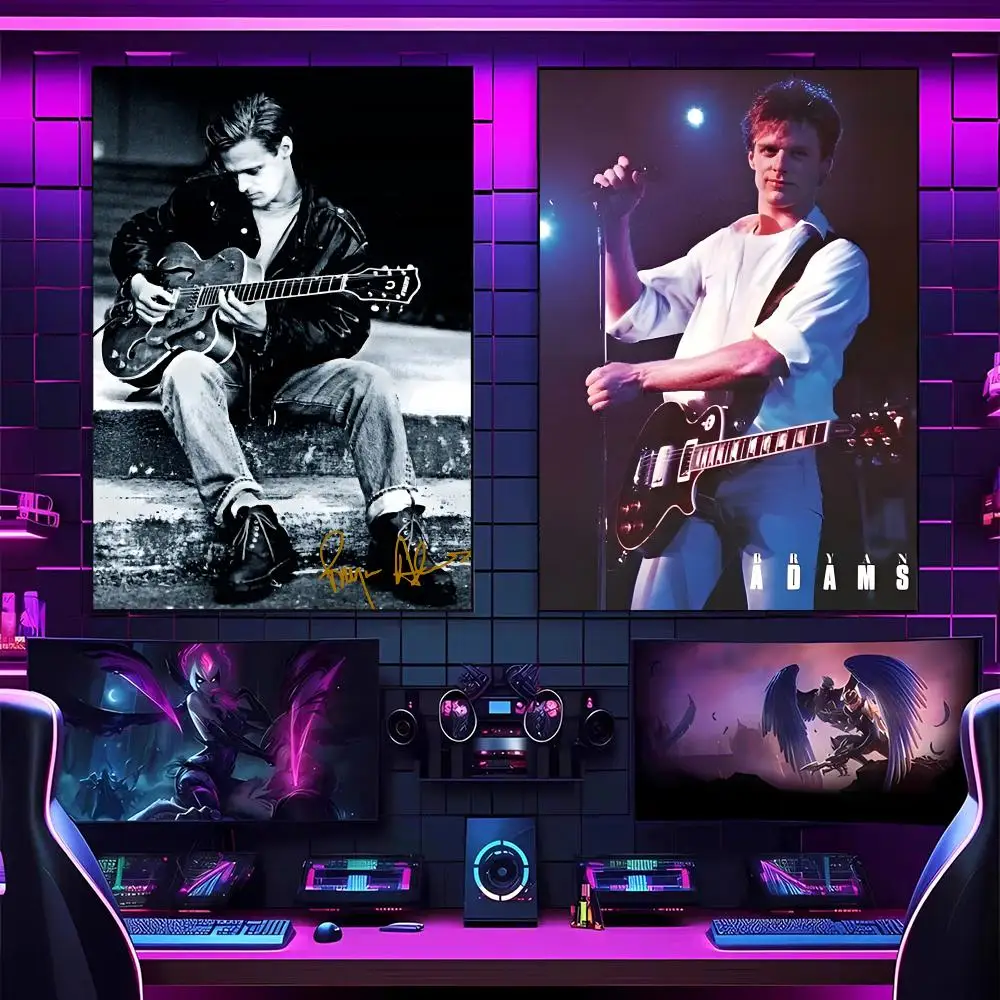 Rock Ballad Singer B-Bryan A-Adams Poster Versatile HD Waterproof Wall Art Self-Adhesive Decor For Any Space Ideal Gift