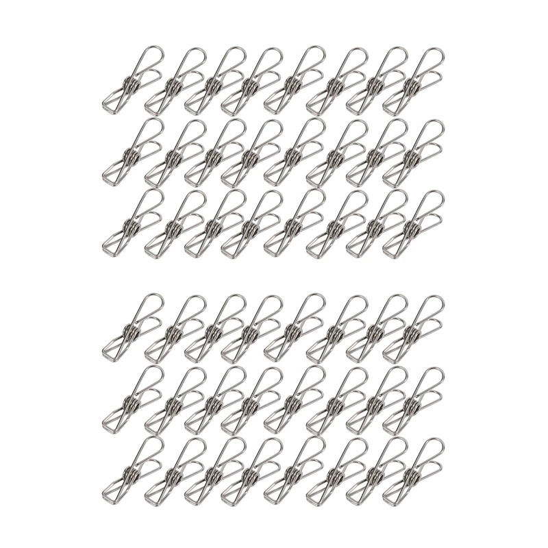 48 Pcs Stainless Steel Wire Clip, Multi-Function Clip, Utility Clip Pins Hanging Clip Office Fastener