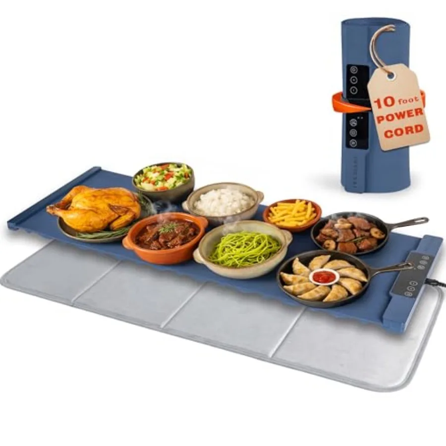 

XL Warming Mat for Food 35x15 Electric Food Warming Tray with 8 Temp Settings Keep Food Warm for Hours Fast Heating Heated Food