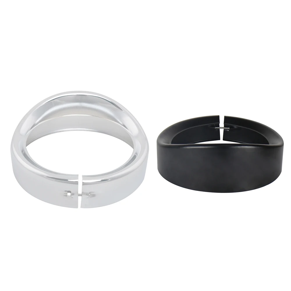 أسود/كروم 7 بوصة المصباح كشافات حلقة الكسوة حماية غطاء حماية غطاء ل هارلي بجولة الطريق الملك إلكترا الإنزلاق