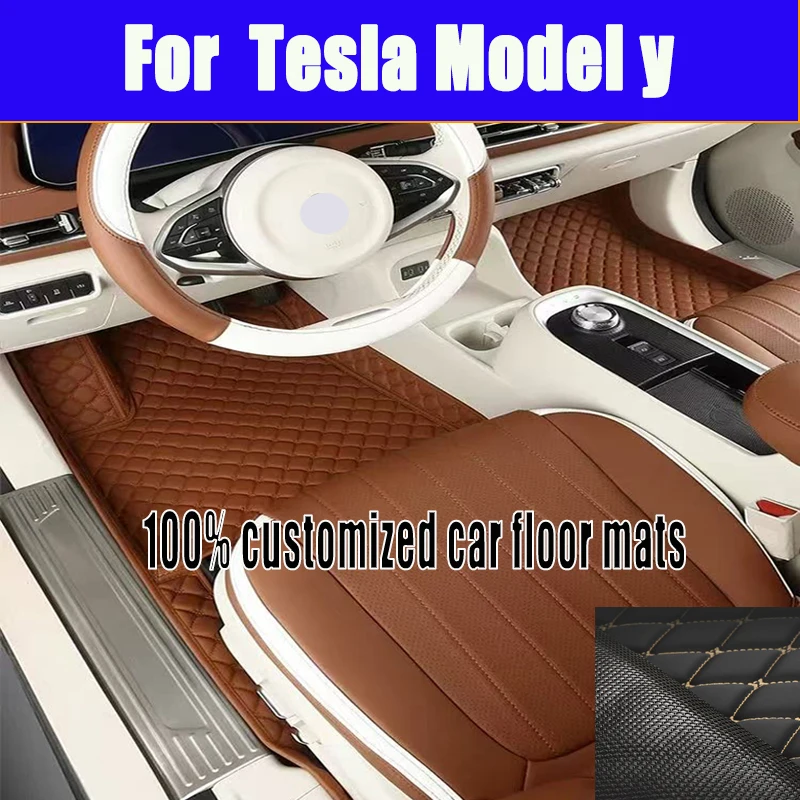 

Индивидуальный автомобильный коврик для Tesla Model y 2022 2023, защищает аксессуар для салона вашего автомобиля